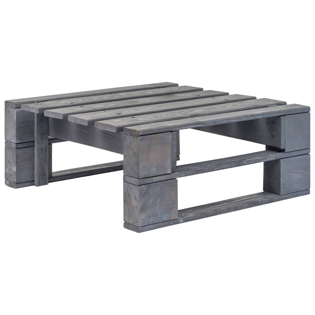 JUNG Vida Outdoor-Ottomane Paletten Holz Grau