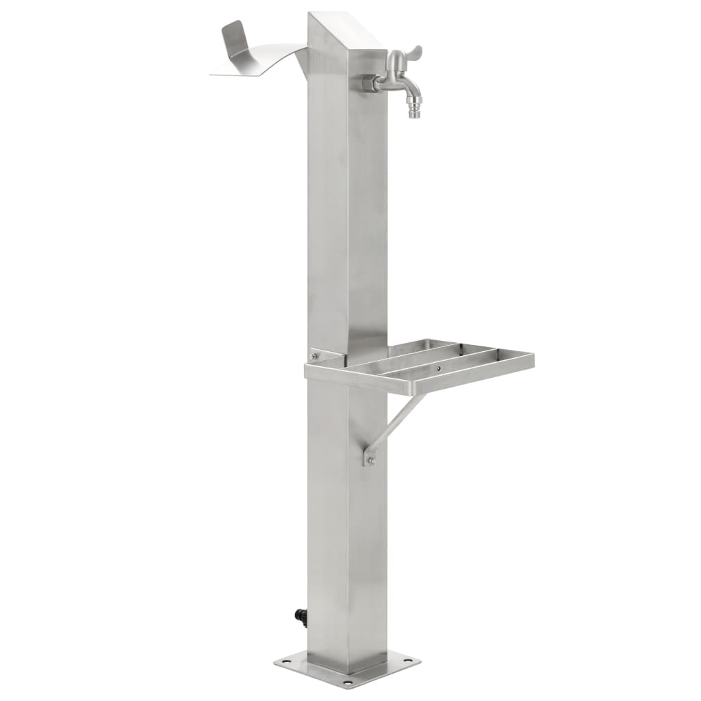 JUNG Vida Garten-Wassersäule Edelstahl Quadratisch 95 cm