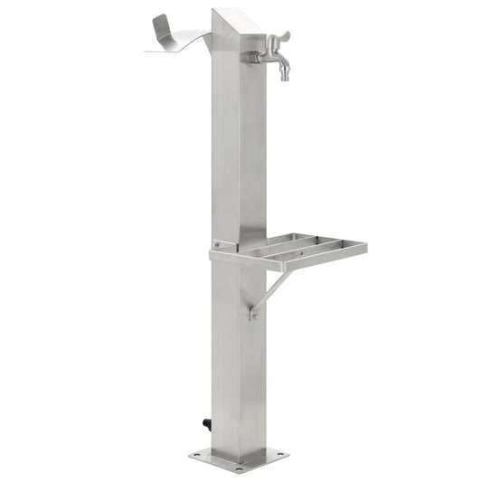 JUNG Vida Garten-Wassersäule Edelstahl Quadratisch 95 cm