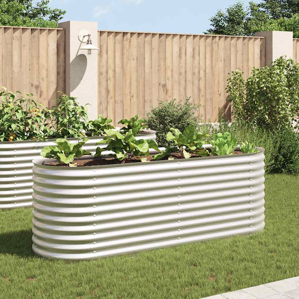 JUNG Vida Garten-Hochbeet 240 x 80 x 81 cm Verzinkter Stahl Silbern