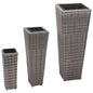 JUNG Vida Garten-Hochbeet 3-tlg. Poly Rattan Grau