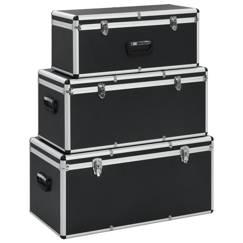 JUNG Vida Aufbewahrungskoffer 3 Stk. Schwarz Aluminium