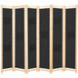JUNG Vida 6-teiliger Raumteiler Schwarz 240 x 170 x 4 cm Stoff
