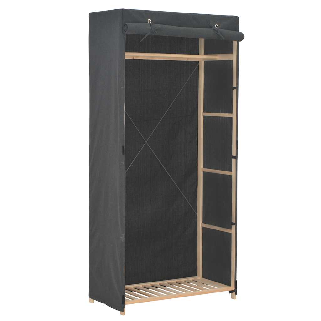 JUNG Vida Kleiderschrank Grau 79 x 40 x 170 cm Stoff