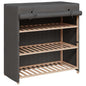 JUNG Vida Schuhschrank mit Abdeckung Grau 79 x 40 x 80 cm Stoff