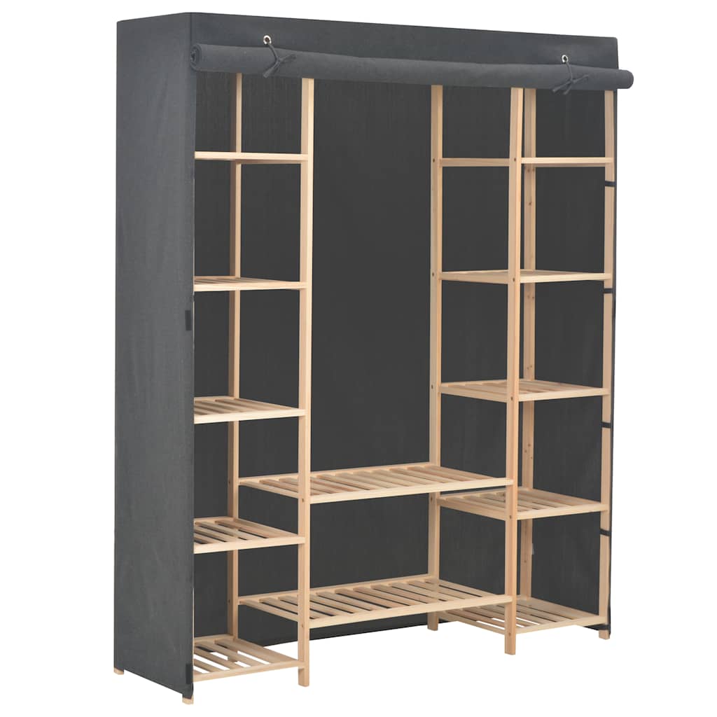 JUNG Vida Kleiderschrank Grau 135 x 40 x 170 cm Stoff