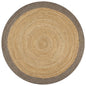 JUNG Vida Teppich Handgefertigt Jute mit Grauem Rand 120 cm