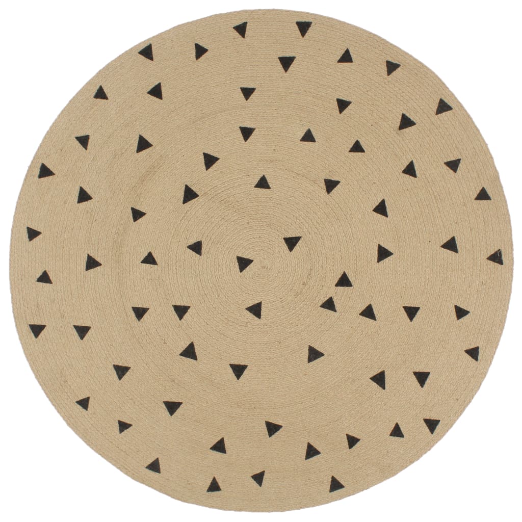 JUNG Vida Teppich Handgefertigt Jute mit Dreiecksmuster 90 cm