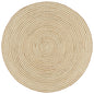 JUNG Vida Teppich Handgefertigt Jute mit Spiralen-Design Weiß 120 cm
