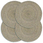 JUNG Vida Tischsets 4 Stk. Grau 38 cm Rund Jute