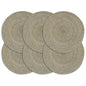 JUNG Vida Tischsets 6 Stk. Grau 38 cm Rund Jute