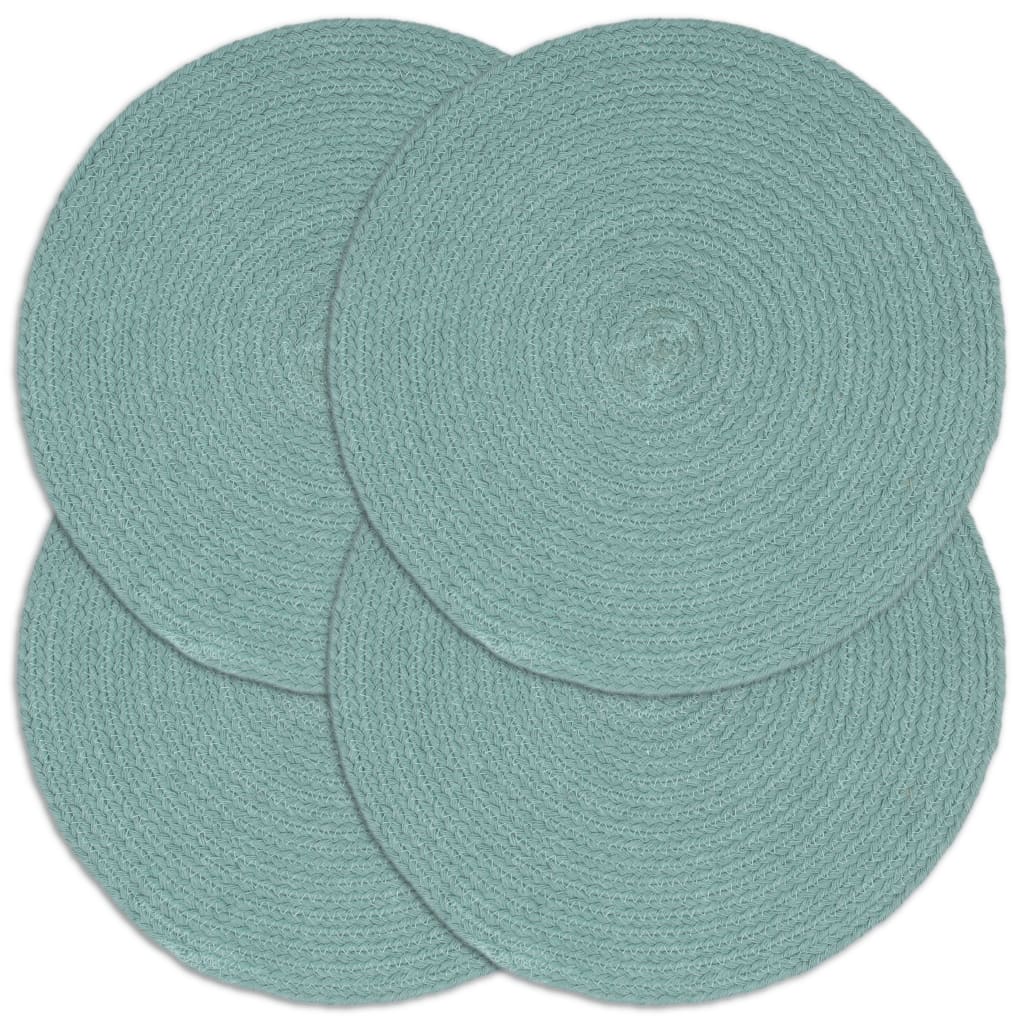 JUNG Vida Tischsets 4 Stk. Grün 38 cm Rund Baumwolle