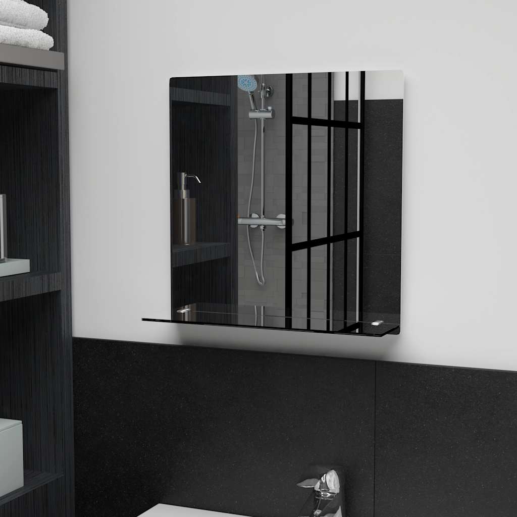 JUNG Vida Wandspiegel mit Regal 40x40 cm Hartglas