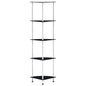 JUNG Vida Regal mit 5 Ablagen Schwarz 30x30x130 cm Hartglas