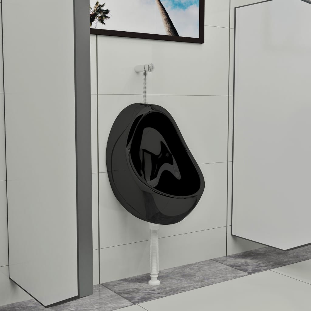 JUNG Vida Wandurinal mit Spülventil Keramik Schwarz