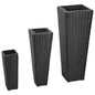 JUNG Vida Garten-Hochbeet 3-tlg. Poly Rattan Schwarz
