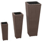 JUNG Vida Blumenkübel 3 Stk. Polyrattan Braun