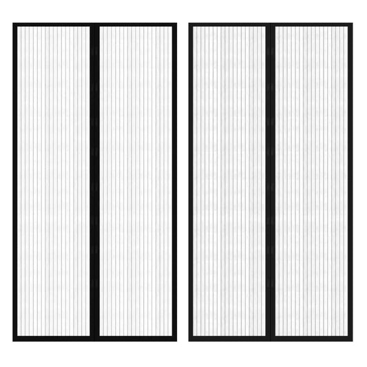 JUNG Vida Fliegengitter-Türvorhang 2 Stk. Magnet Schwarz 210x100 cm