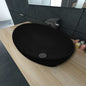 JUNG Vida Keramik Waschtisch Waschbecken Oval schwarz 40 x 33 cm