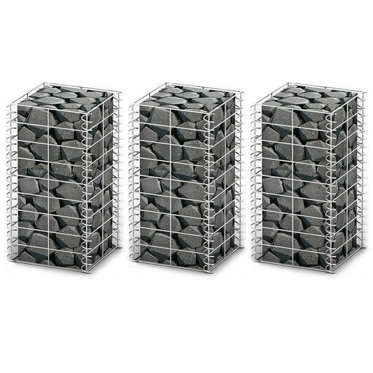 JUNG Vida Gabionen-Set 3-tlg. Verzinkter Draht 25×25×50 cm