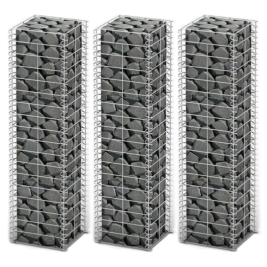 JUNG Vida Gabionen-Set 3-tlg. Verzinkter Draht 25×25×100 cm