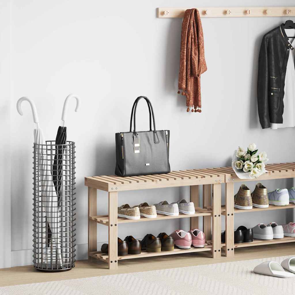 JUNG Vida 2-in-1 Schuhregal mit Sitzfläche Massivholz Tanne
