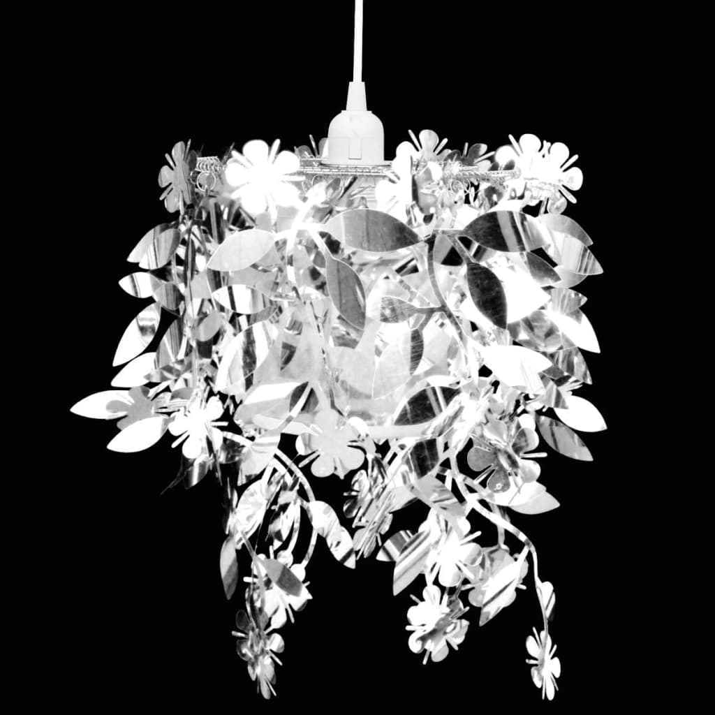 JUNG Vida Blätter Pailletten Anhänger Kronlampe Silbern