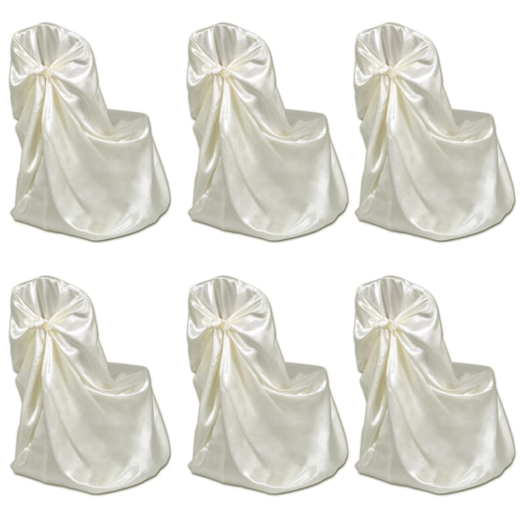 JUNG Vida 6 x Stuhlhusse für Hochzeit Bankett cremefarben