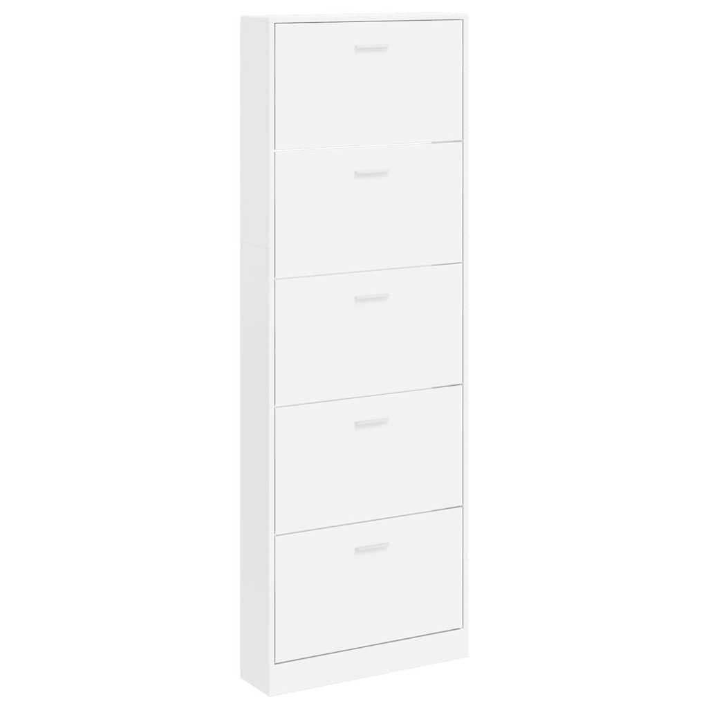 JUNG Vida Schuhschrank mit 5 Schuhkippern Weiß Holz