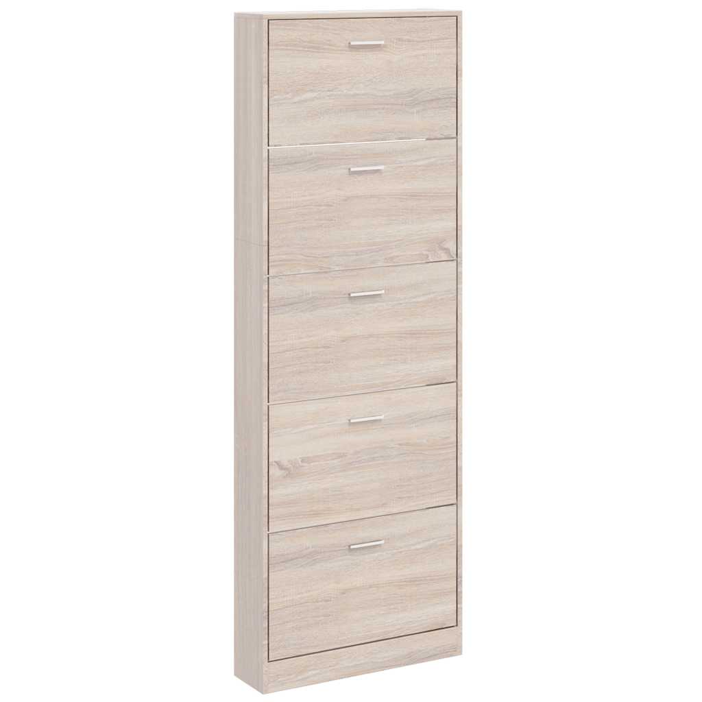JUNG Vida Schuhschrank mit 5 Schuhkippern Holz Eichen-Optik