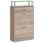 JUNG Vida Schuhschrank mit Schubfach & oberes Glasregal Holz Eichenoptik