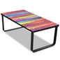 JUNG Vida Couchtisch mit Glasplatte Regenbogen-Aufdruck