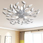JUNG Vida Deckenlampe transparente weiße Blätterranken mit Acryl-Blättern 5x E14