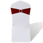 JUNG Vida 25x Stuhlschleifen Stretch Schleifenbänder + Diamant Schnalle Bordeaux