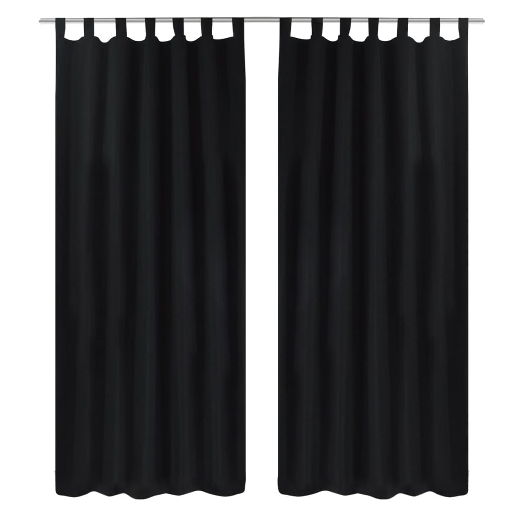 JUNG Vida Vorhänge Gardinen aus Satin 2-teilig  140 x 225 cm Schwarz
