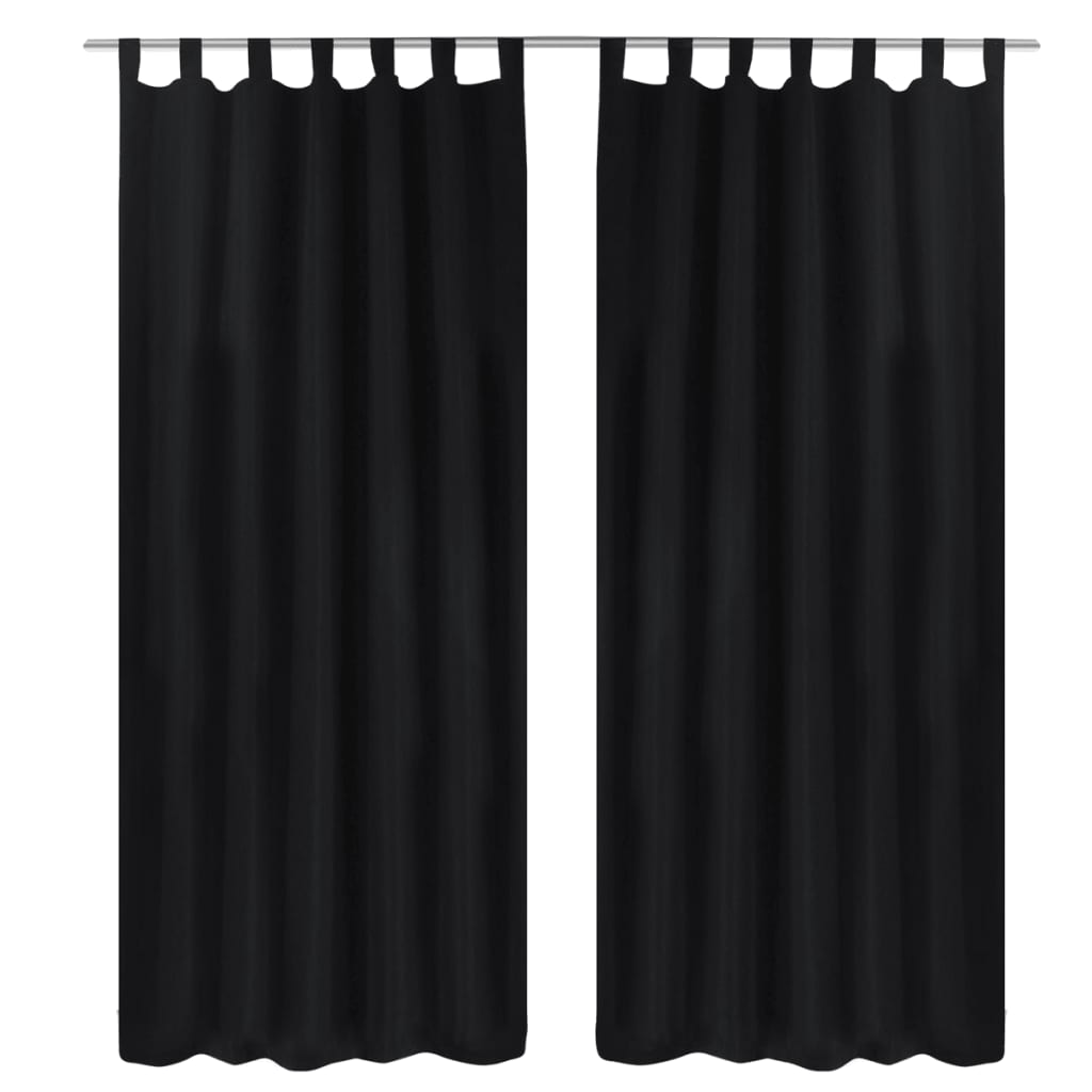JUNG Vida Vorhänge Gardinen aus Satin 2-teilig 140 x 245 cm Schwarz