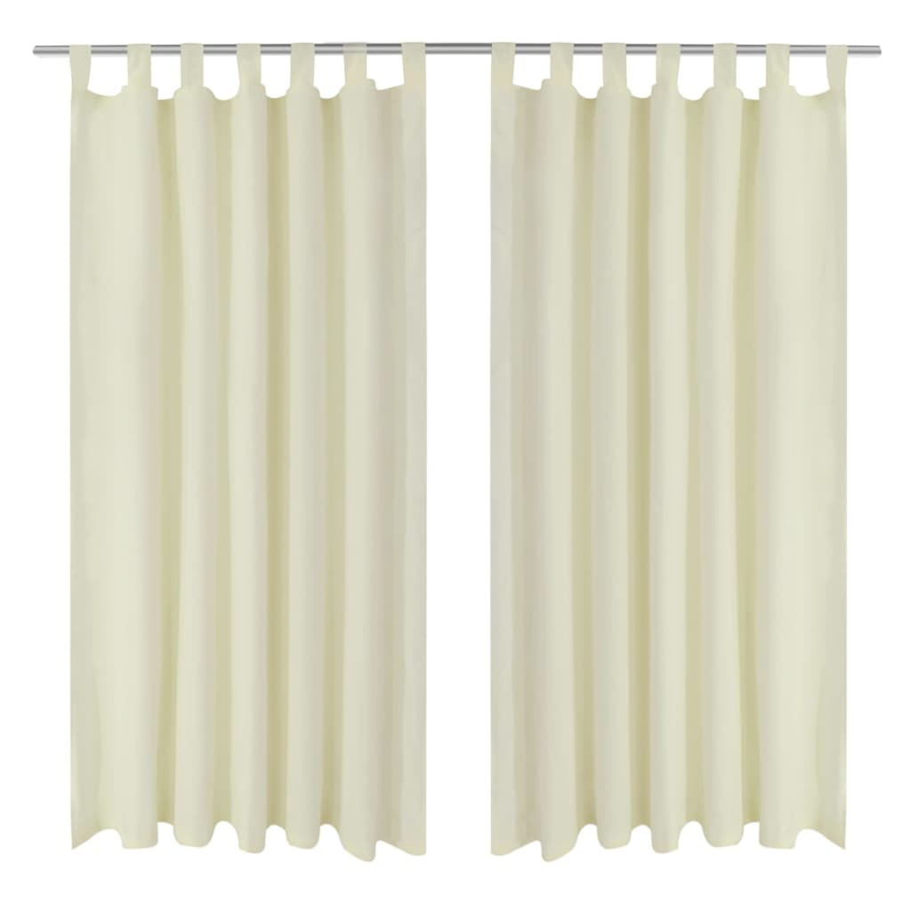 JUNG Vida Vorhänge Gardinen aus Satin 2-teilig 140 x 175 cm Creme