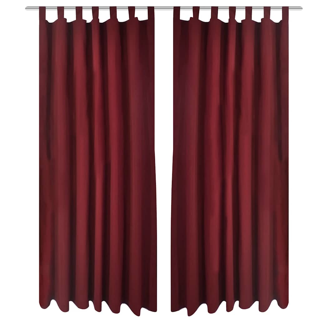 JUNG Vida Vorhänge Gardinen aus Satin 2-teilig 140 x 175 cm Dunkelrot
