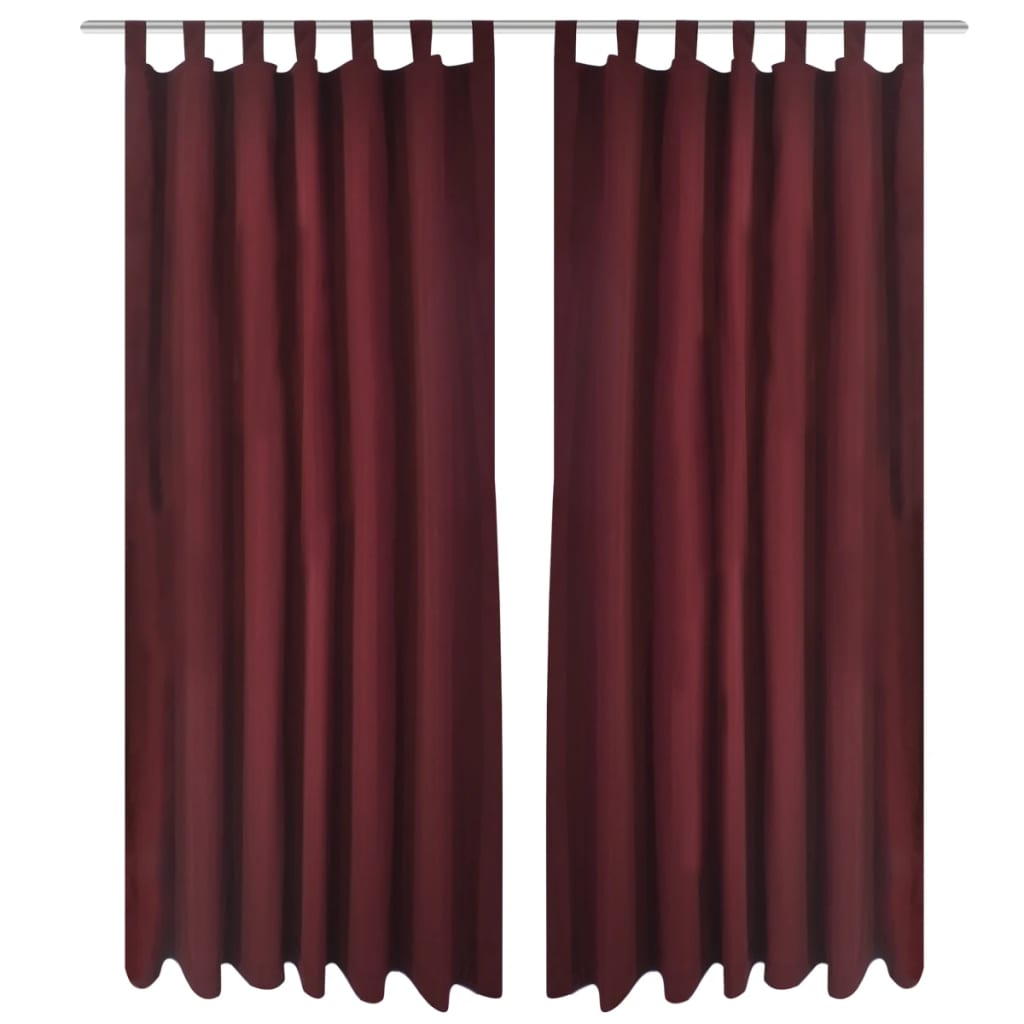 JUNG Vida Vorhänge Gardinen aus Satin 2-teilig 140 x 245 cm Dunkelrot
