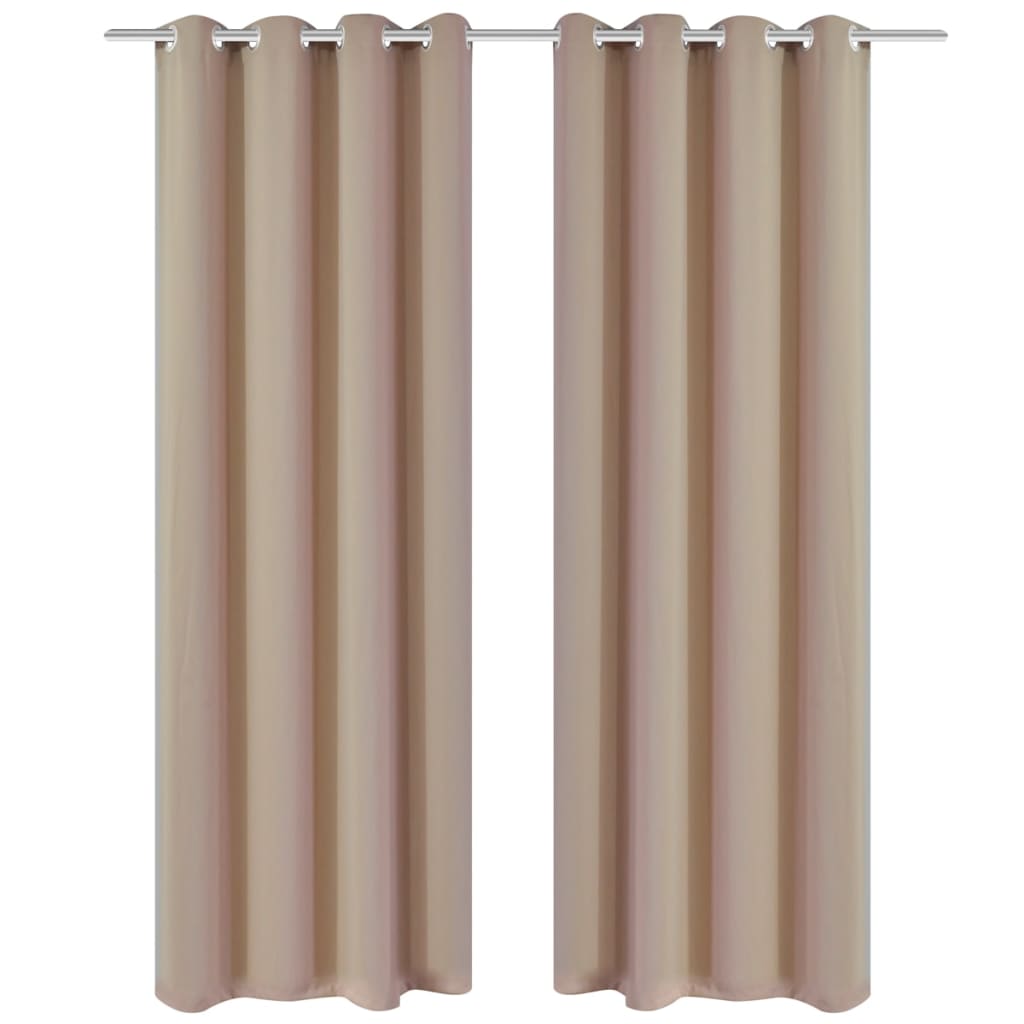 JUNG Vida Verdunkelungs-Vorhänge mit Metallringen 135 x 245 cm Creme blackout