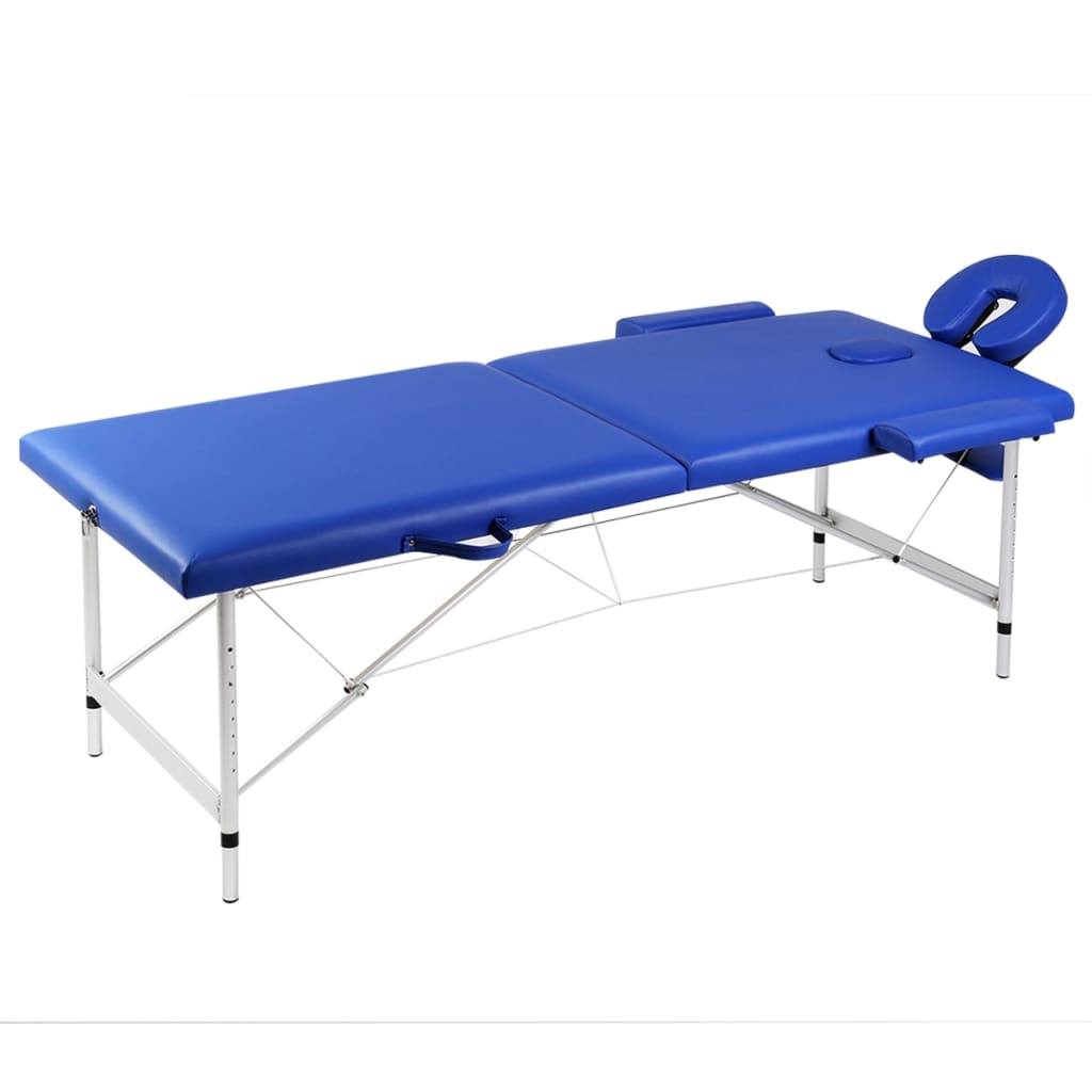 JUNG Vida Massageliege Klappbar 2-Zonen mit Aluminiumgestell Blau