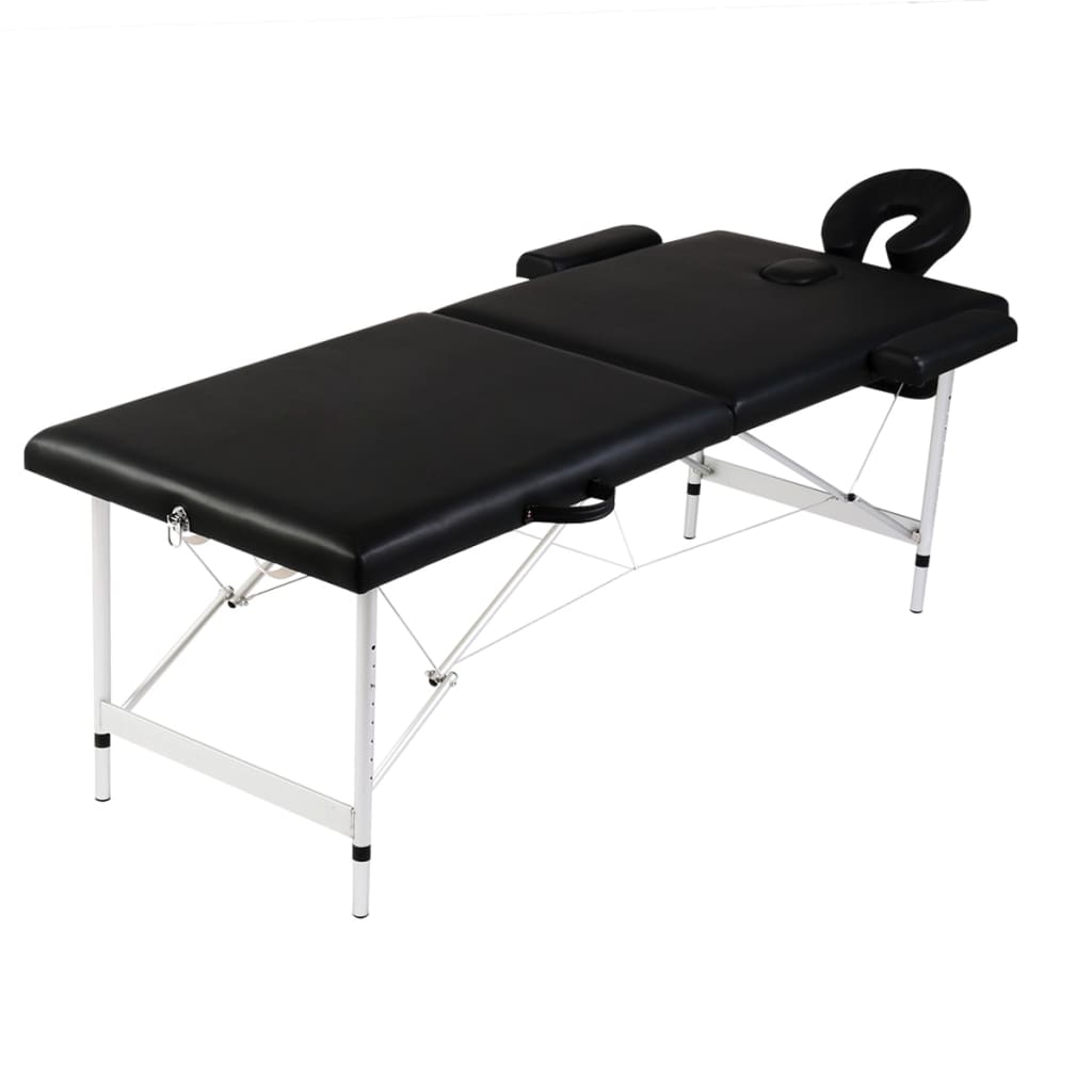 JUNG Vida Massageliege Klappbar 2-Zonen mit Aluminiumgestell Schwarz