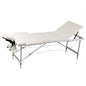 JUNG Vida Massagetisch mit Aluminiumrahmen, faltbar 3 Zonen Creme-Weiß