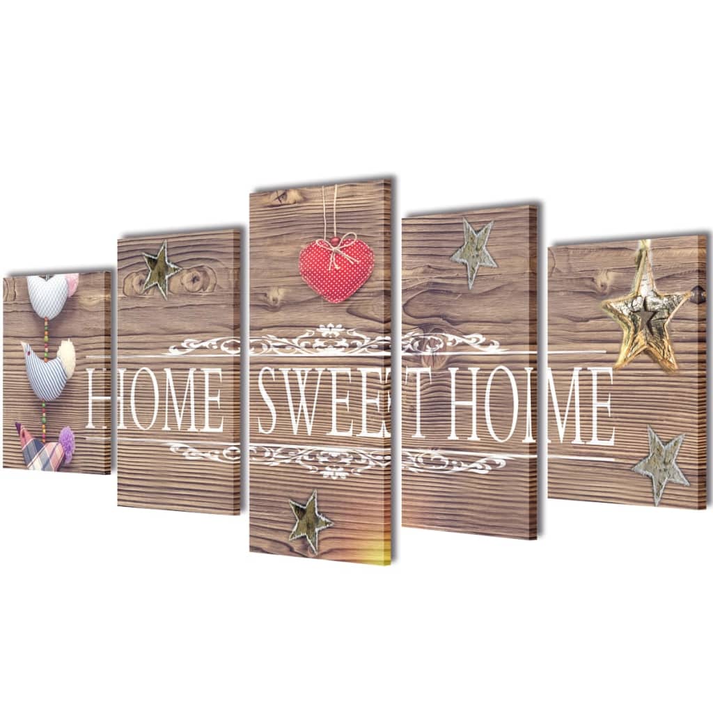 JUNG Vida Bilder Dekoration Set Home Sweet Home 200 x 100 cm