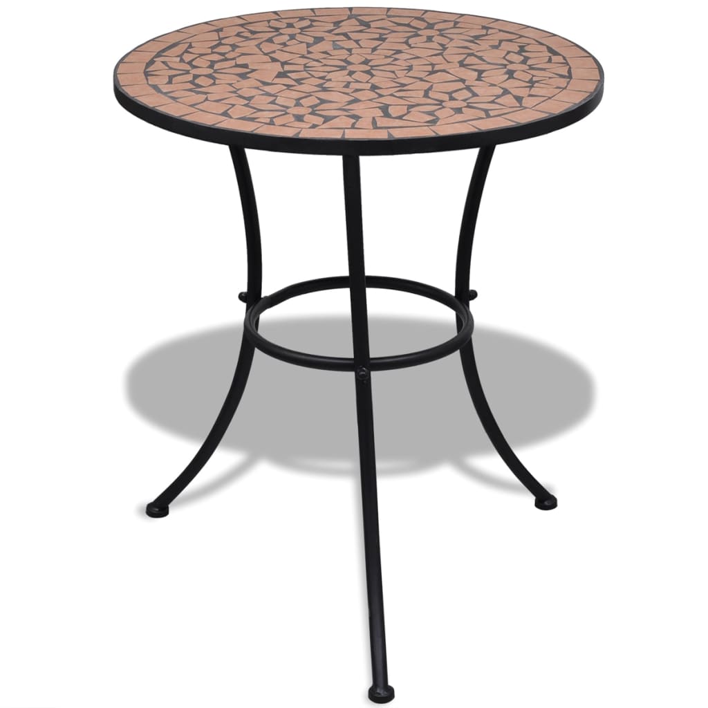 JUNG Vida Bistrotisch Terrakotta-Rot 60 cm Mosaik