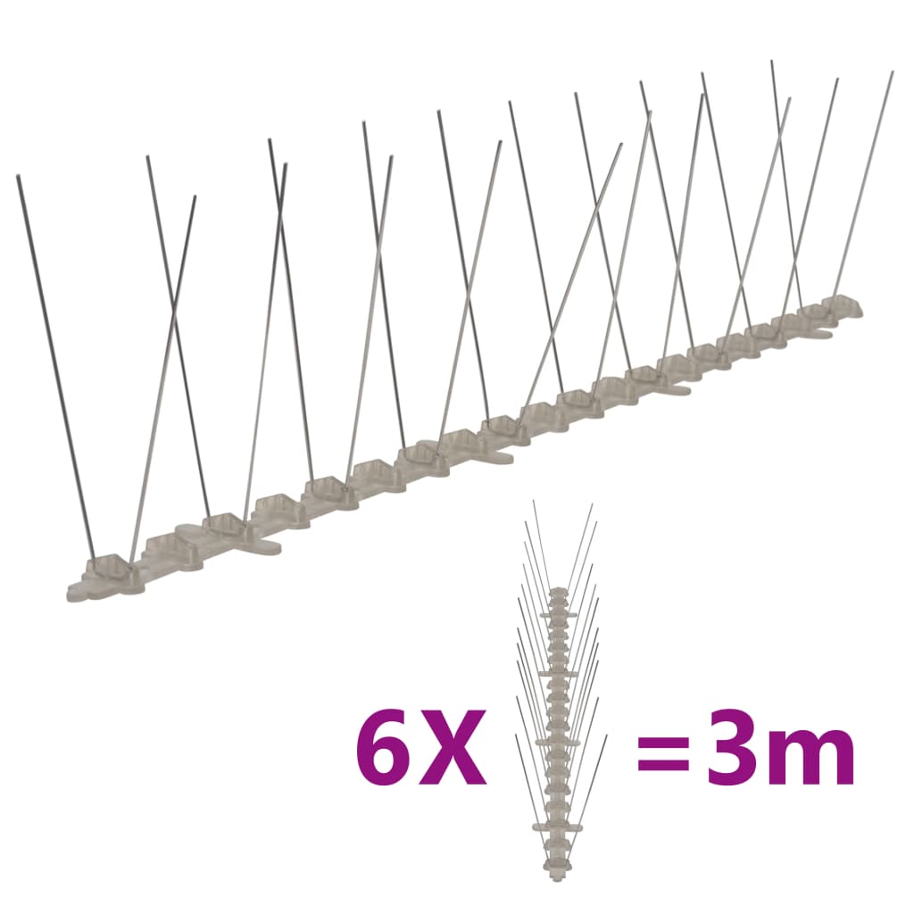 JUNG Vida 6-tlg. Vogelabwehr-Spikes-Set 3 m Kunststoff 2-reihig