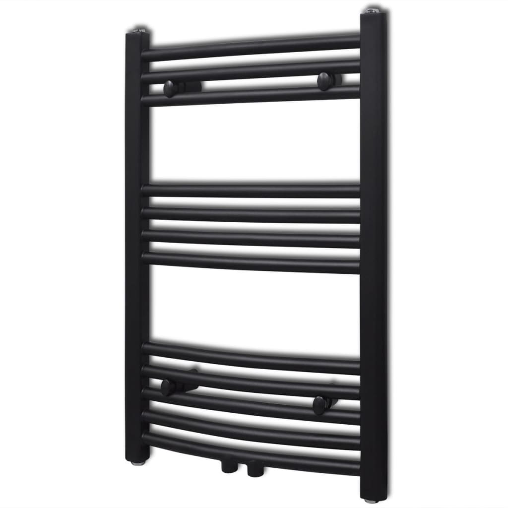 JUNG Vida Handtuchheizkörper Warmwasser Gebogen Schwarz 500x764 mm