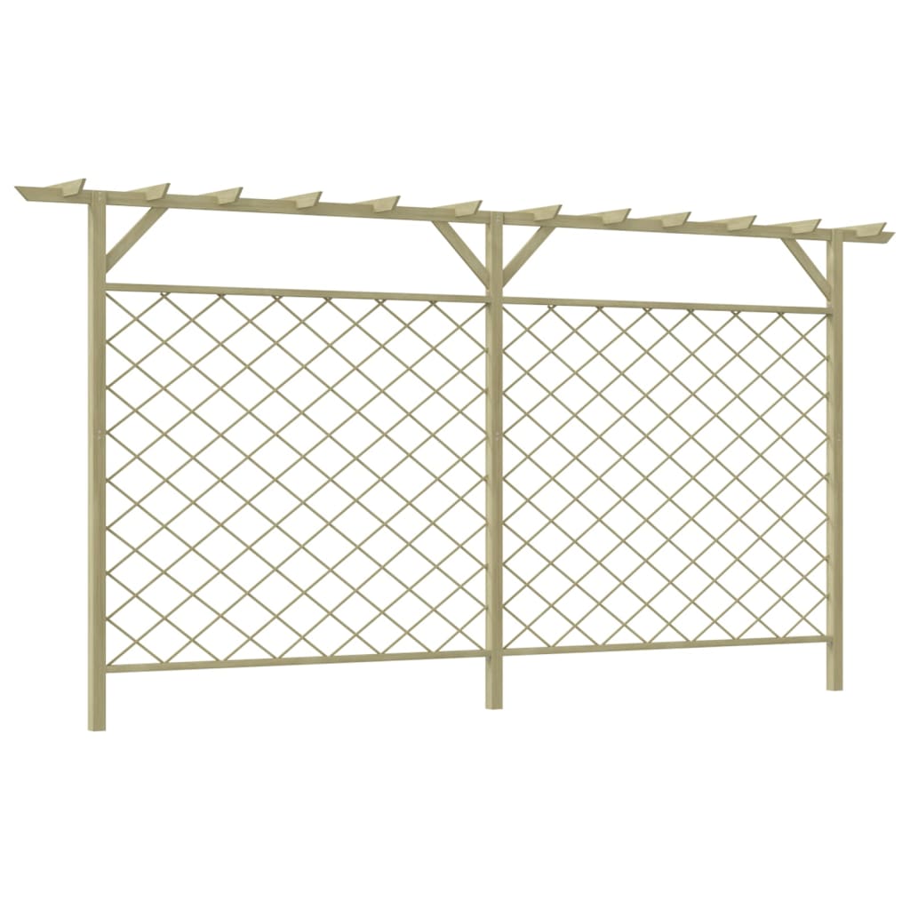 JUNG Vida Garten-Gitterzaun mit Pergola-Oberteil Holz