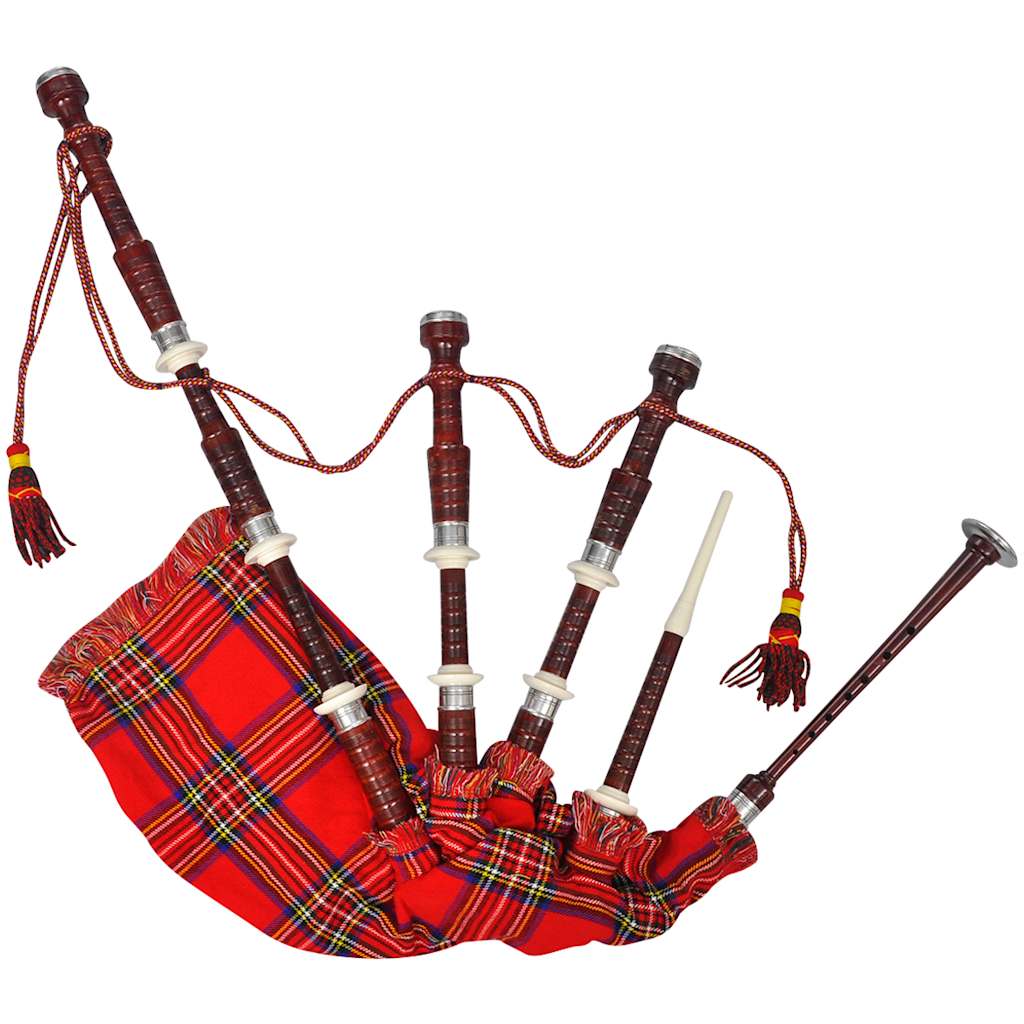 JUNG Vida Schottischer Dudelsack Great Highland Roter Royal Stewart Tartan