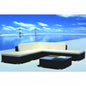 JUNG Vida 6-tlg. Garten-Lounge-Set mit Auflagen Poly Rattan Schwarz